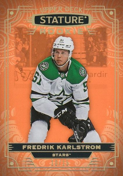 insert RC karta FREDRIK KARLSTROM 22-23 Stature Rookie Photo Variation Orange /15